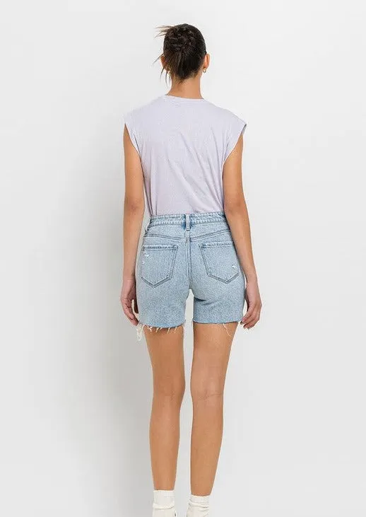 FINAL SALE - Vervet High Rise Mid Raw Hem Shorts