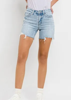 FINAL SALE - Vervet High Rise Mid Raw Hem Shorts