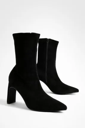 Flat Heel Pointed Toe Sock Boots