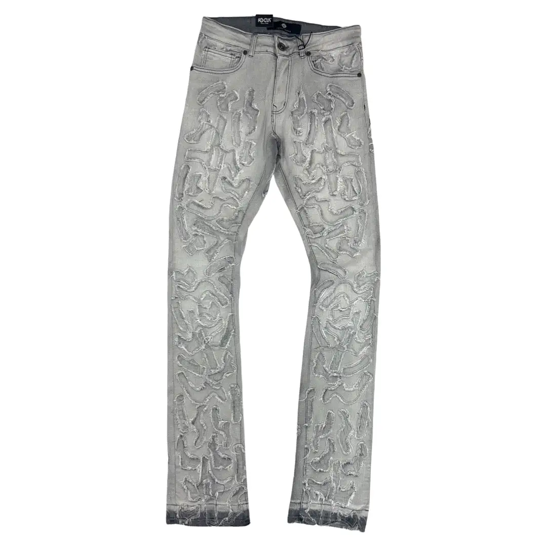 Focus Art Grey Stacked Jeans (3471)