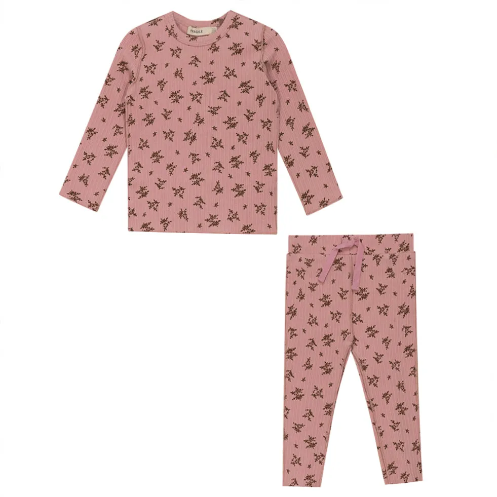 Fragile Pink/Cognac Vine Leaf Two Piece