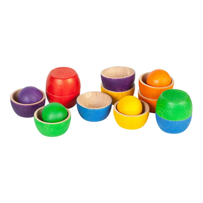 Grapat 18 Piece Set Wooden Bowls And Balls Multicoloured