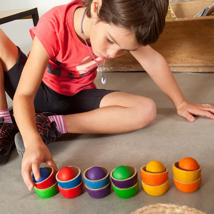 Grapat 18 Piece Set Wooden Bowls And Balls Multicoloured