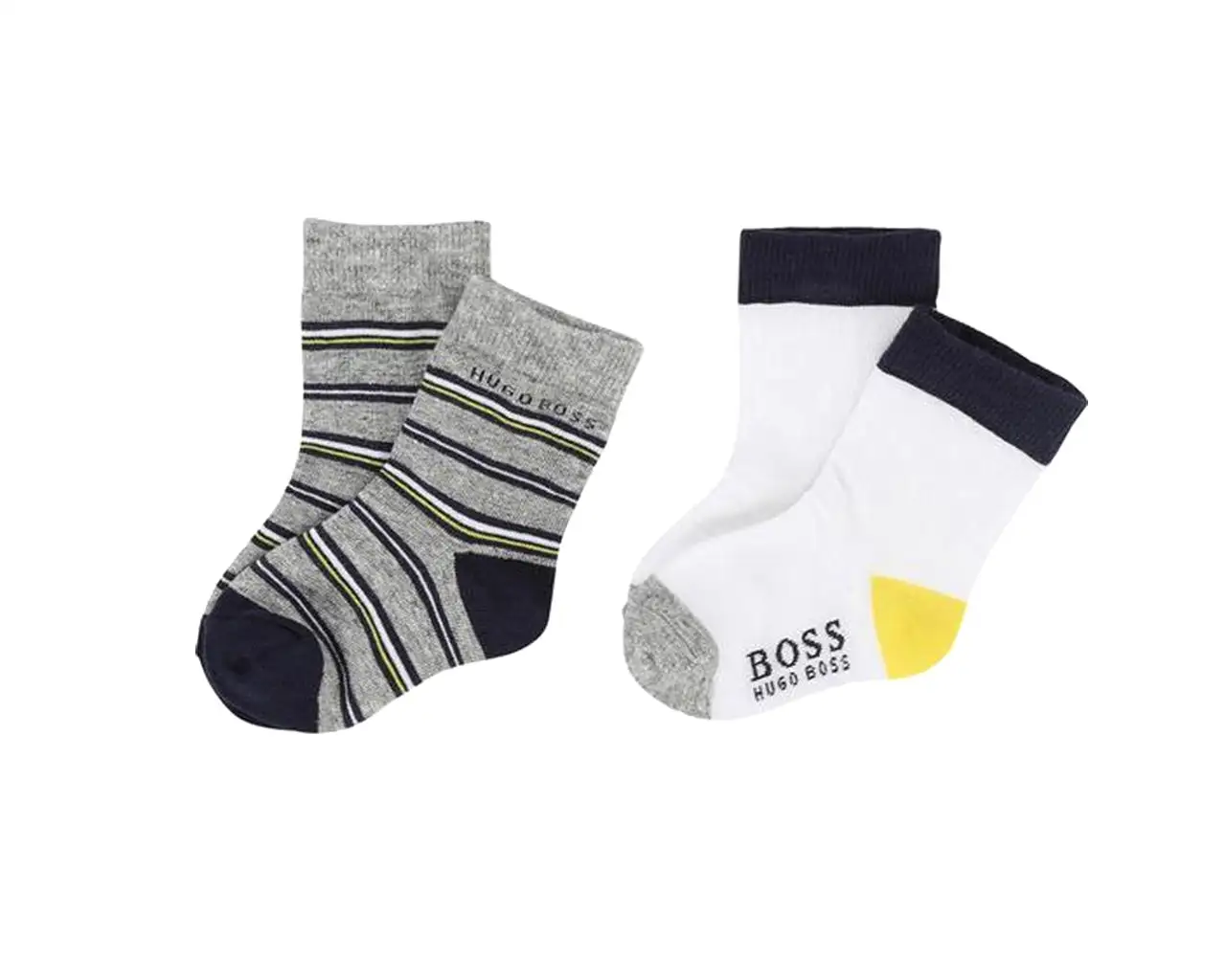 Hugo Boss Baby's J00080 M01 Two Pair Pack Socks Grey White