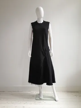 Junya Watanabe black bowtie dress with raw hem — fall 2003