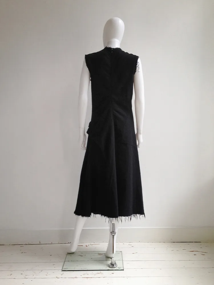 Junya Watanabe black bowtie dress with raw hem — fall 2003