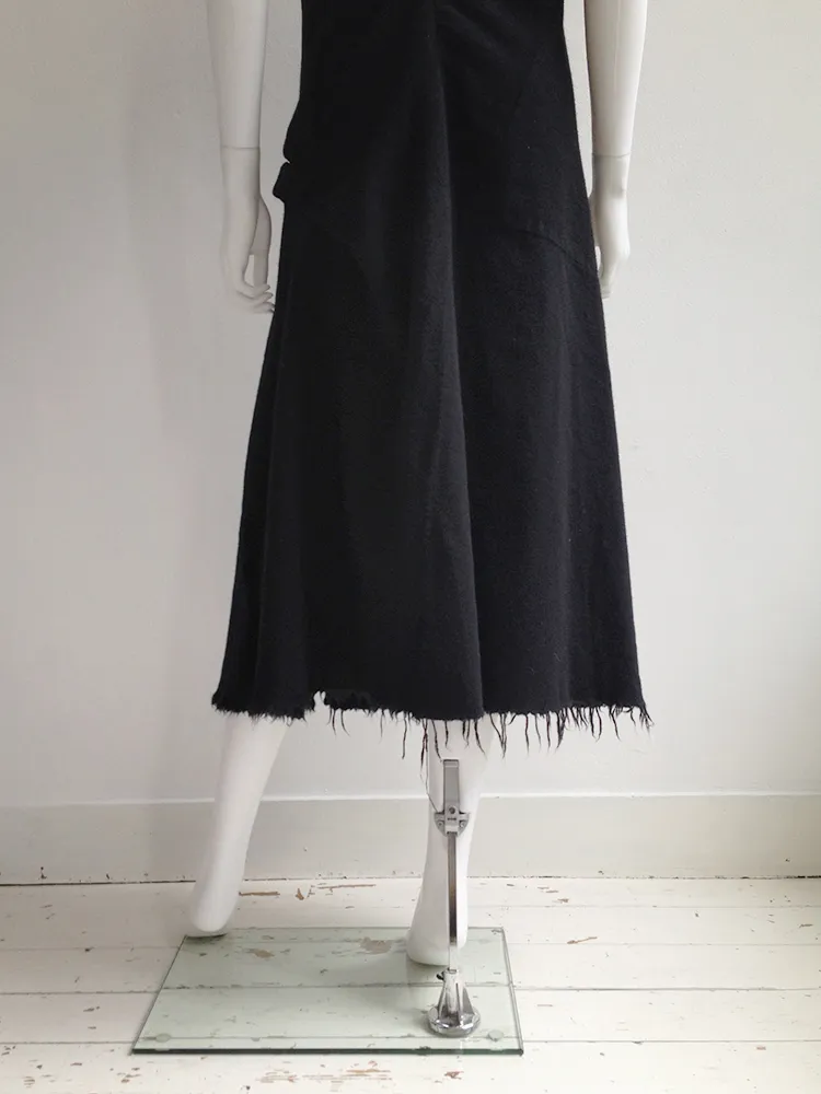 Junya Watanabe black bowtie dress with raw hem — fall 2003