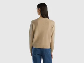 Knit sweater in pure cashmere - Beige | Benetton