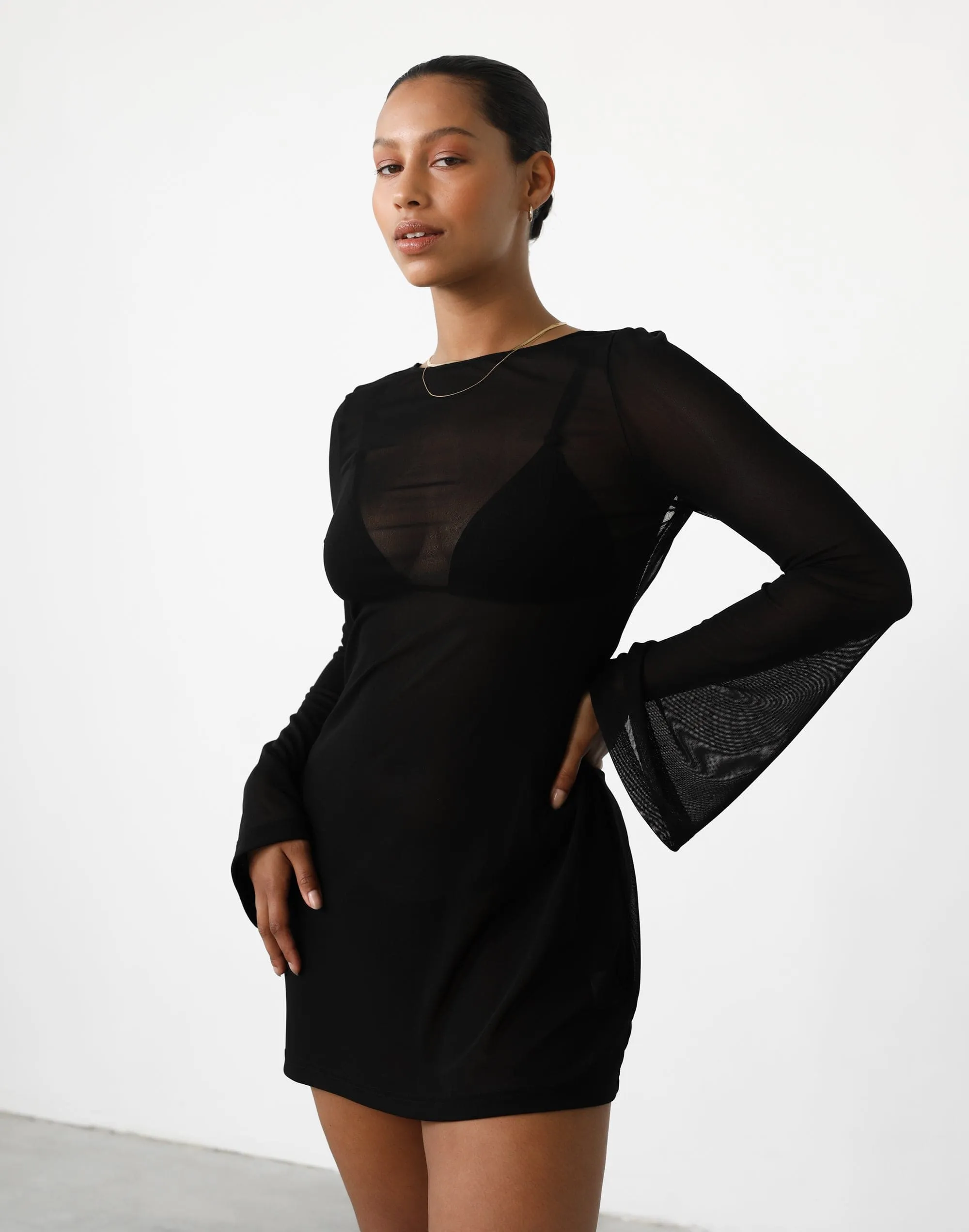 Make Waves Mini Dress (Black)