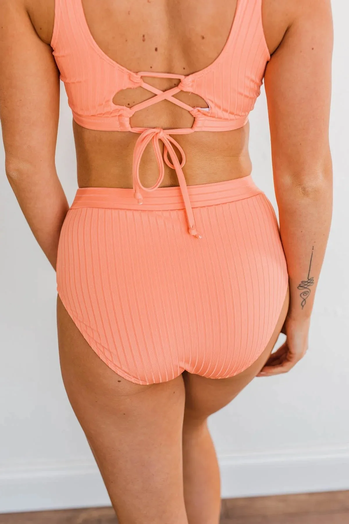 Making Waves High-Rise Swim Bottoms in Sherbert