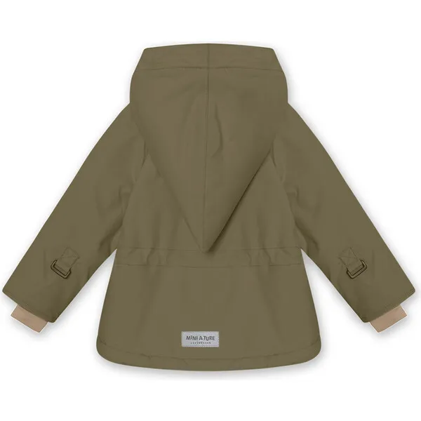 Mini A Ture Wang Fleece Lined Winter Jacket, Capers Green