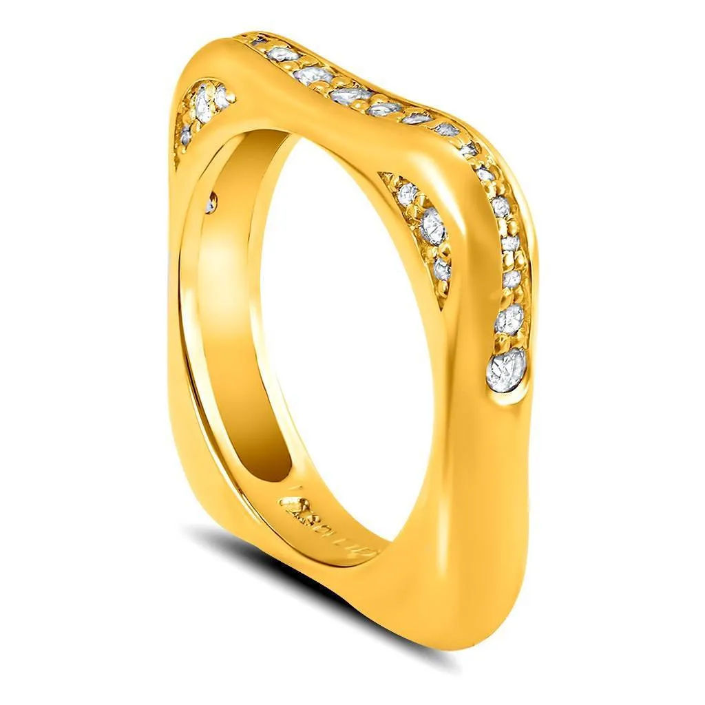 Modern Sensuality Diamond Crescent Jewel Wedding Band