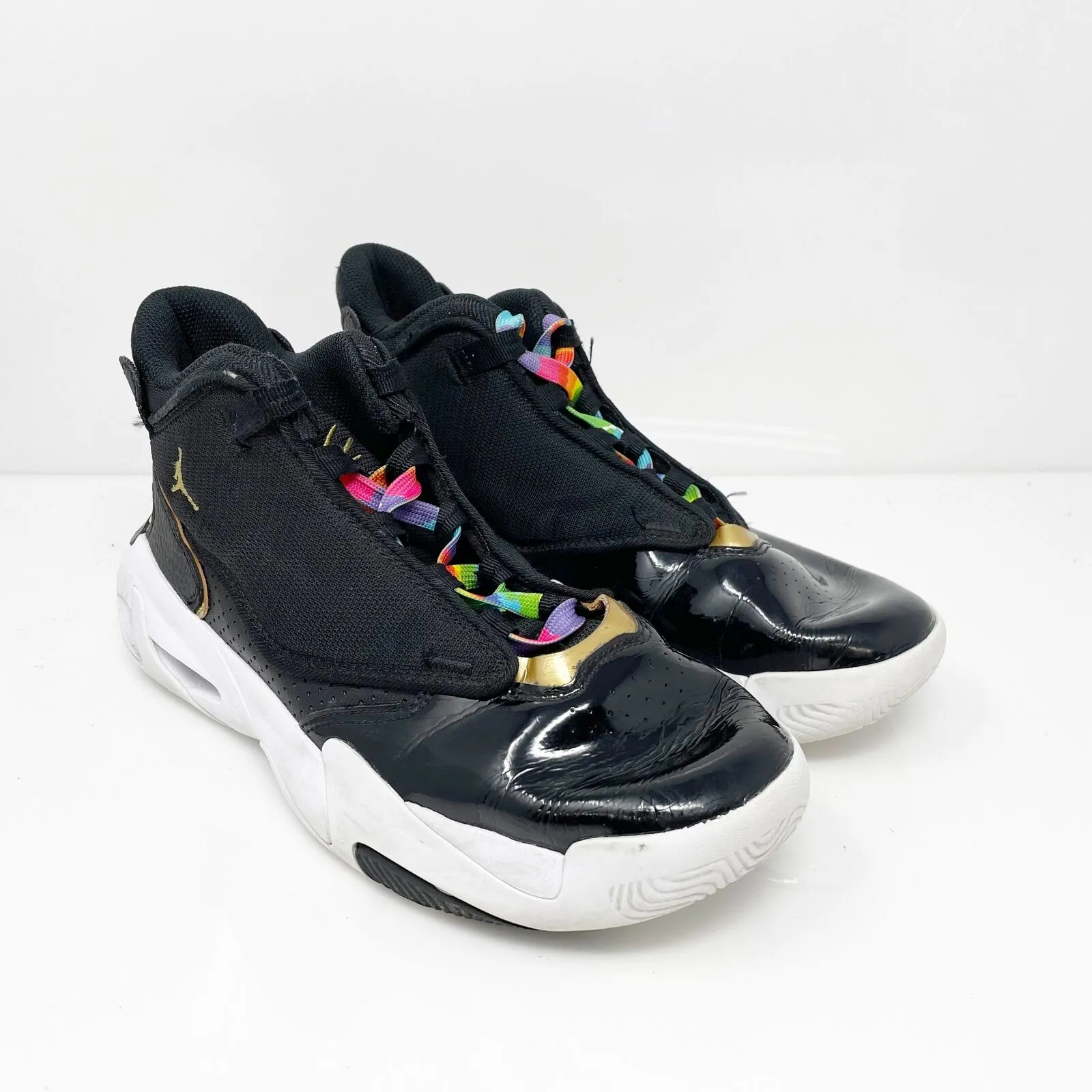 Nike Boys Air Jordan Max Aura 4 DQ8404-007 Black Basketball Shoes Sneakers Sz 7Y