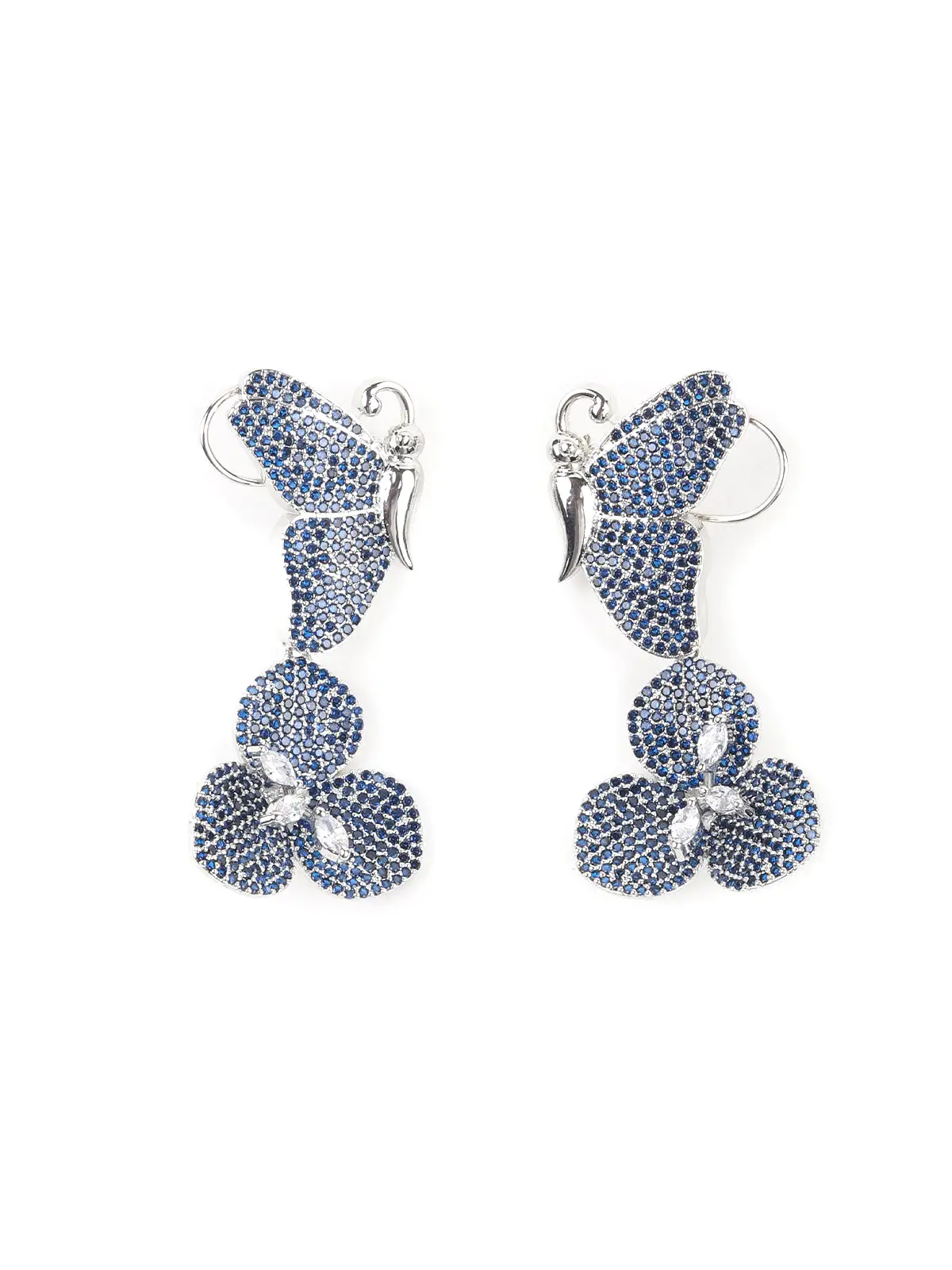 Odette Silver And Blue Neck Piece Set For Women