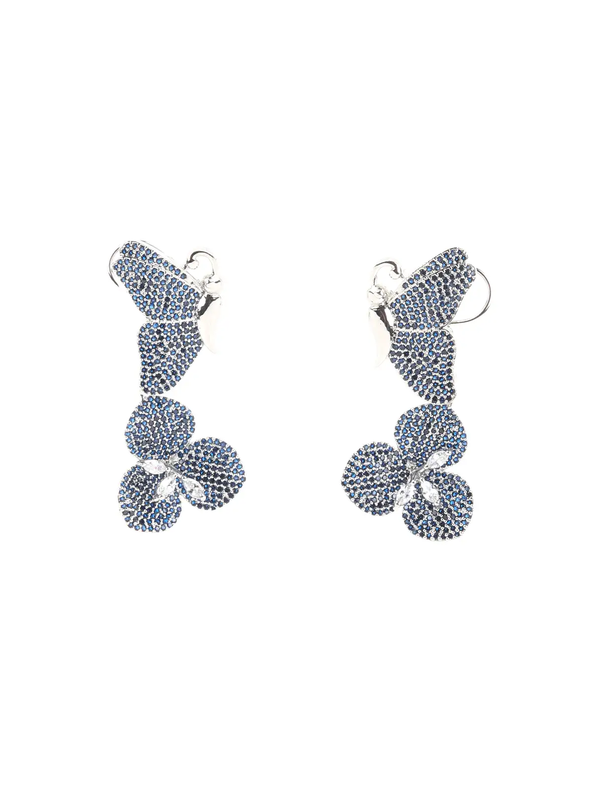 Odette Silver And Blue Neck Piece Set For Women