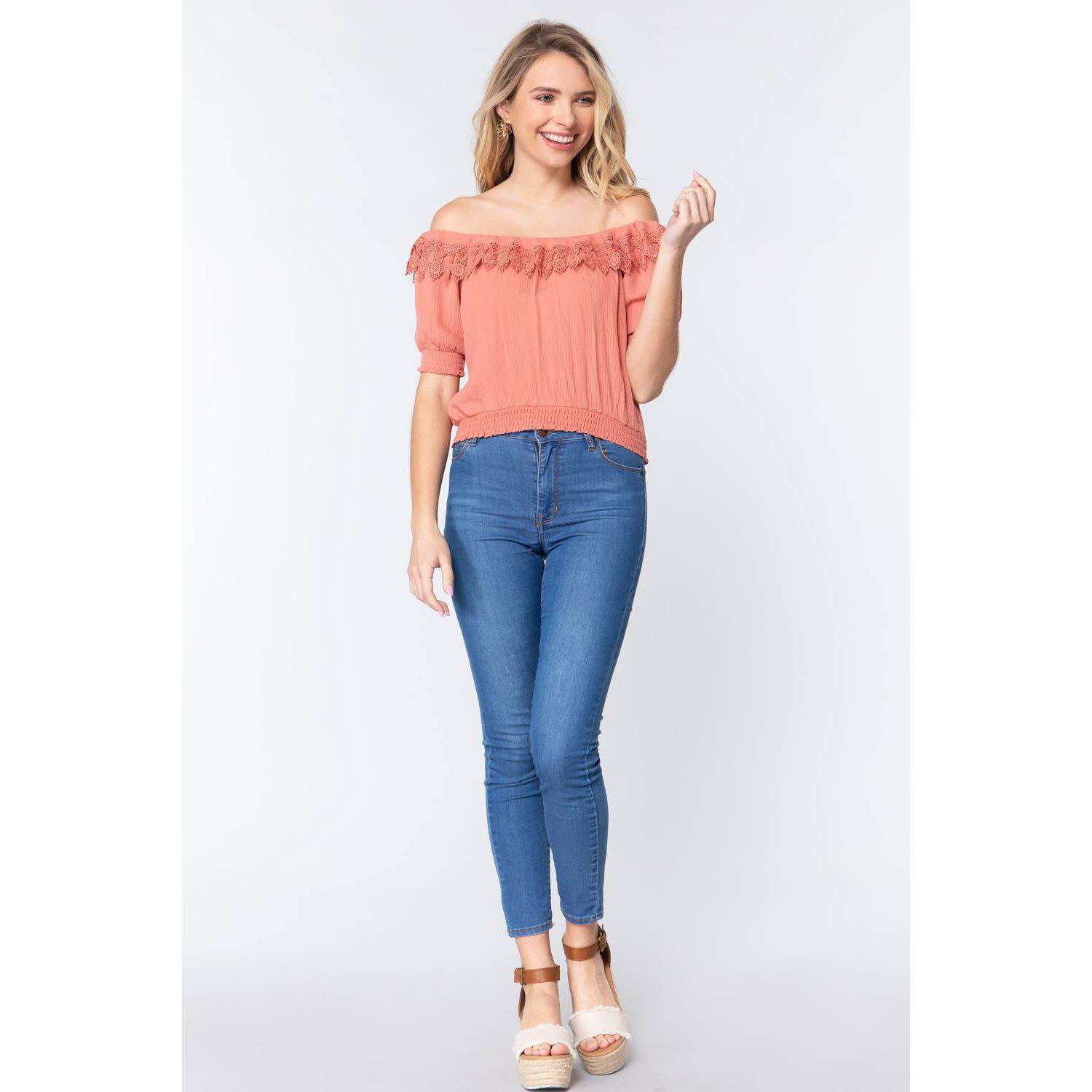 Off Shoulder Lace Detailed Top