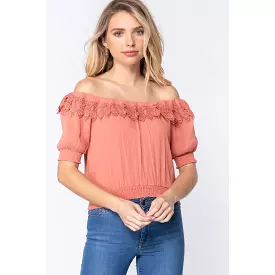 Off Shoulder Lace Detailed Top