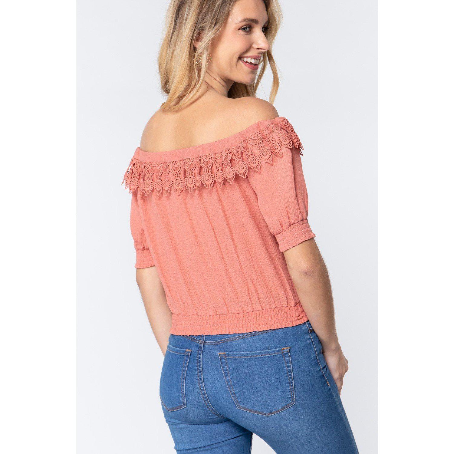 Off Shoulder Lace Detailed Top