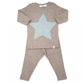 oh baby! Two Piece Set - Fog Star Applique - Mushroom