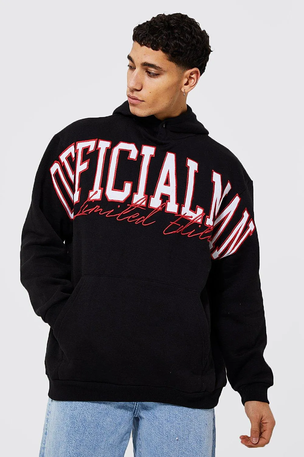 Oversized Official Man Embroidery Hoodie