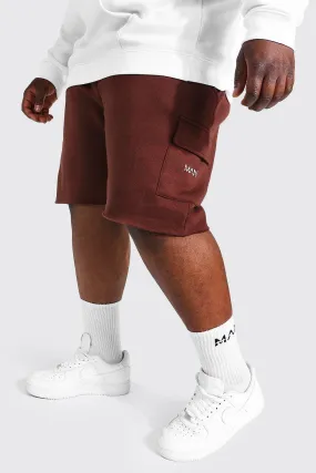 Plus Man Cargo Jersey Short With Raw Hem | boohooMAN UK