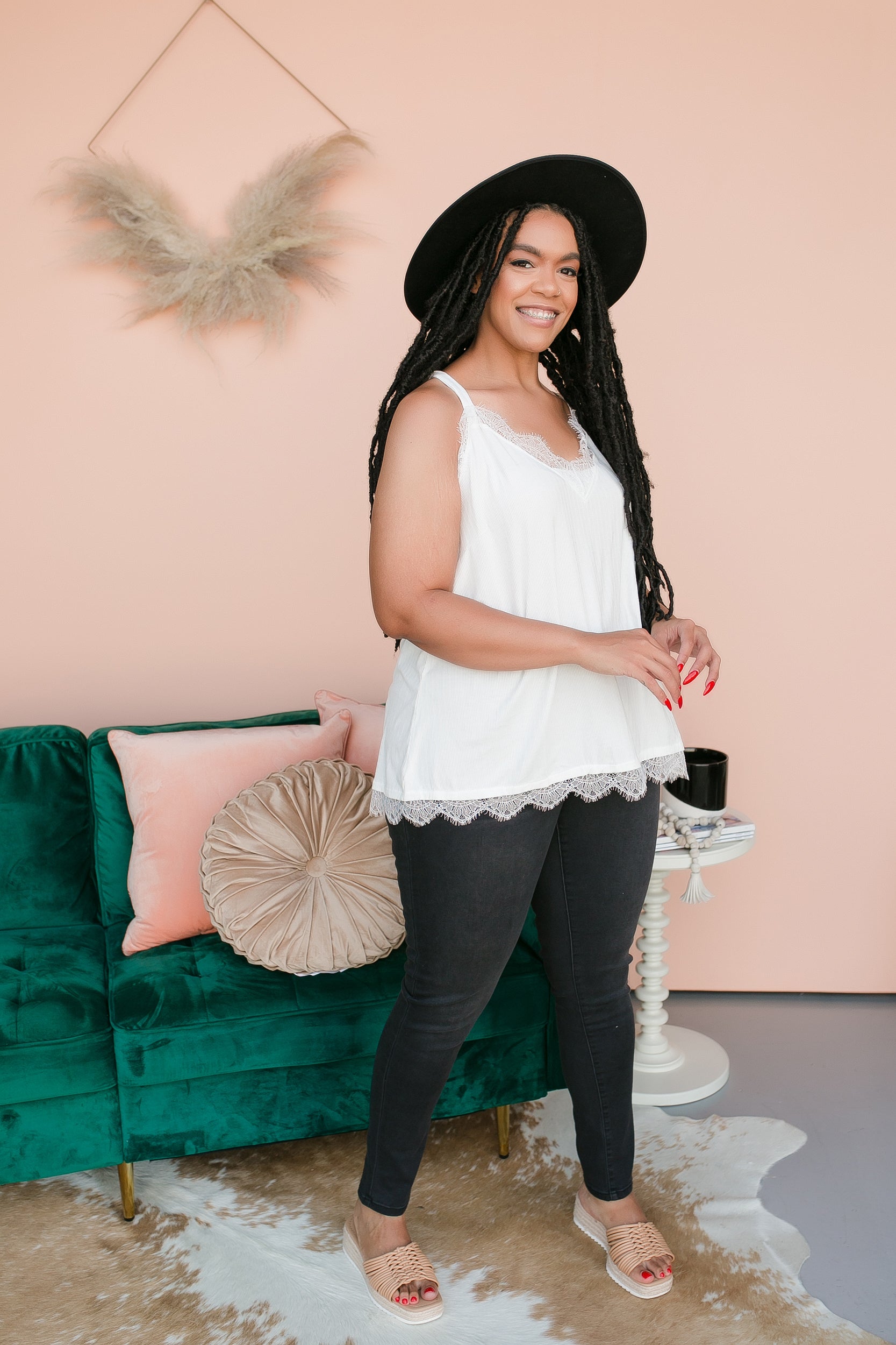 PLUS SIZE Serenity Lace Trim top