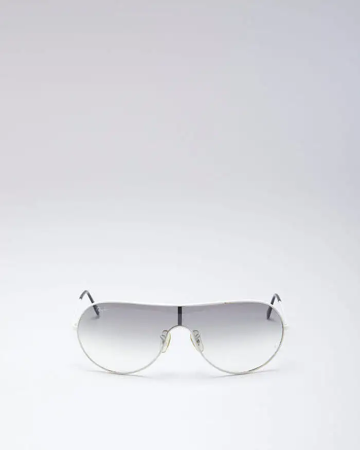 Ray Ban White Rimmed Aviator Sunglasses