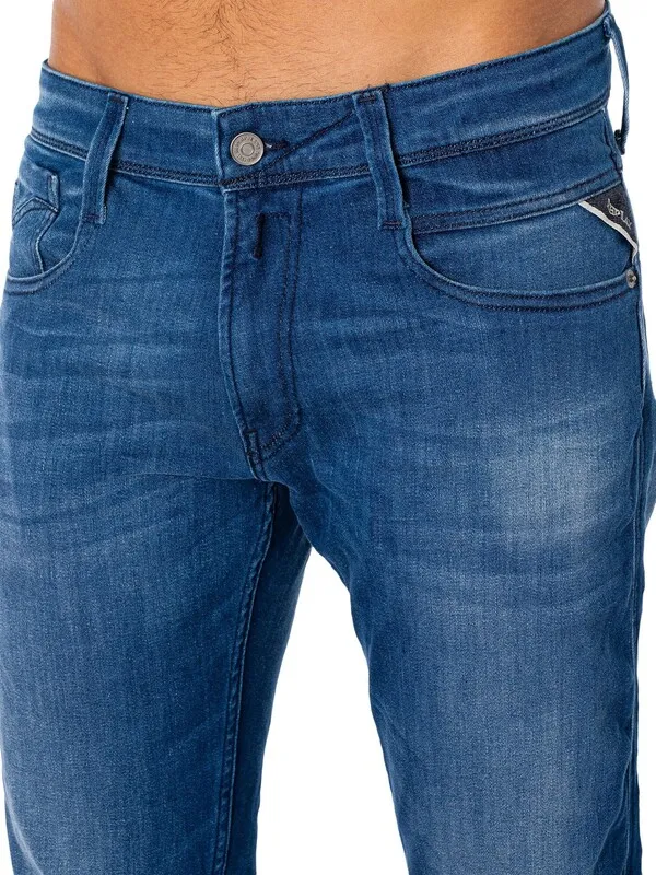 Replay Anbass Slim Jeans - Mid Blue