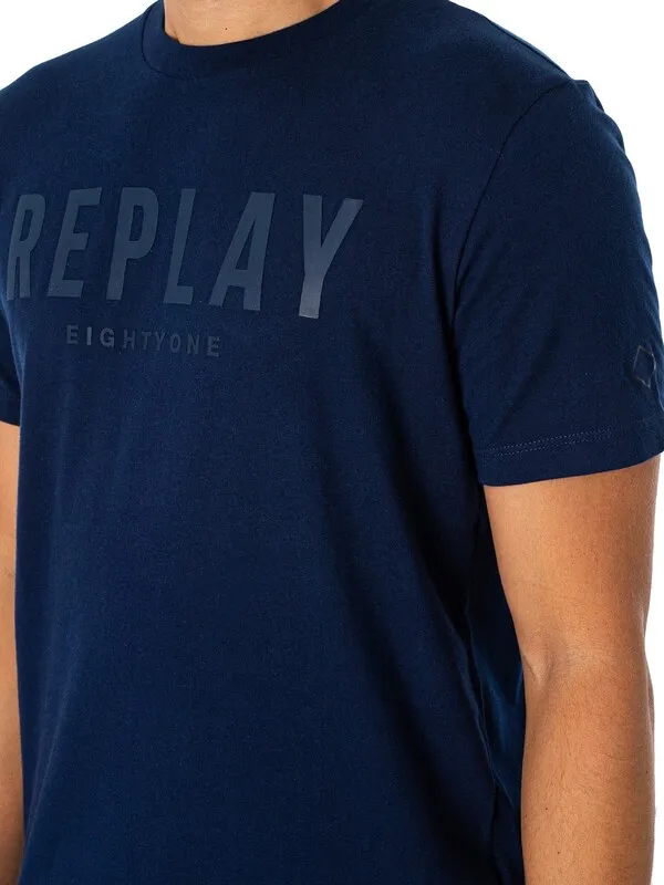 Replay Branded Graphic T-Shirt - Blue