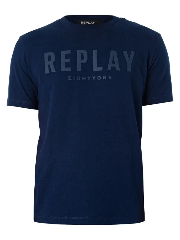 Replay Branded Graphic T-Shirt - Blue