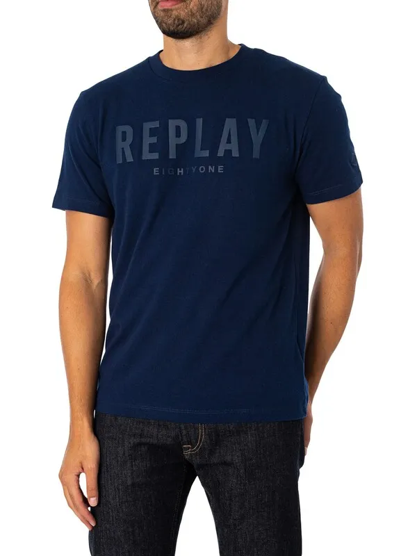 Replay Branded Graphic T-Shirt - Blue