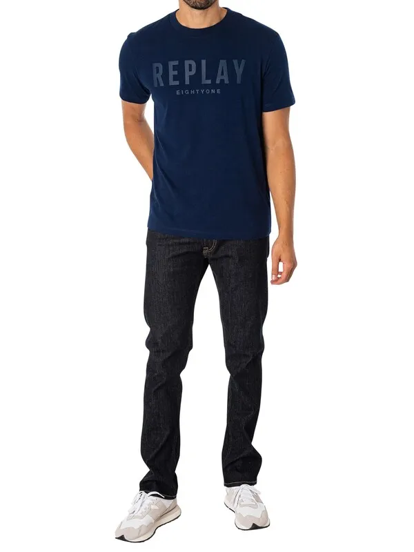 Replay Branded Graphic T-Shirt - Blue