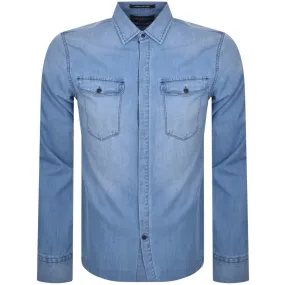 Replay Denim Long Sleeve Shirt Blue