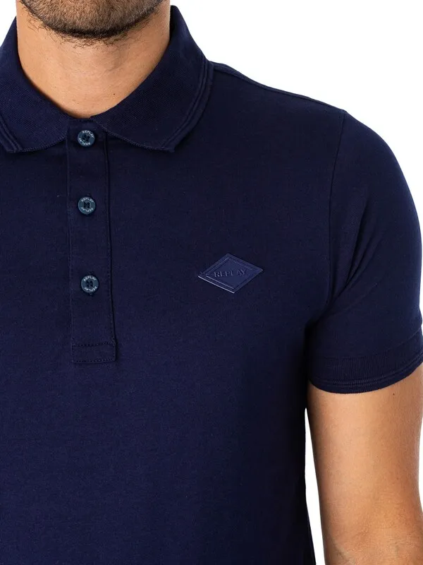 Replay Diamond Logo Polo Shirt - Blue