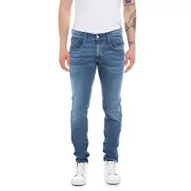 Replay Hyperflex Re-Used Anbass Slim Tapered Jeans - Stonewash Blue