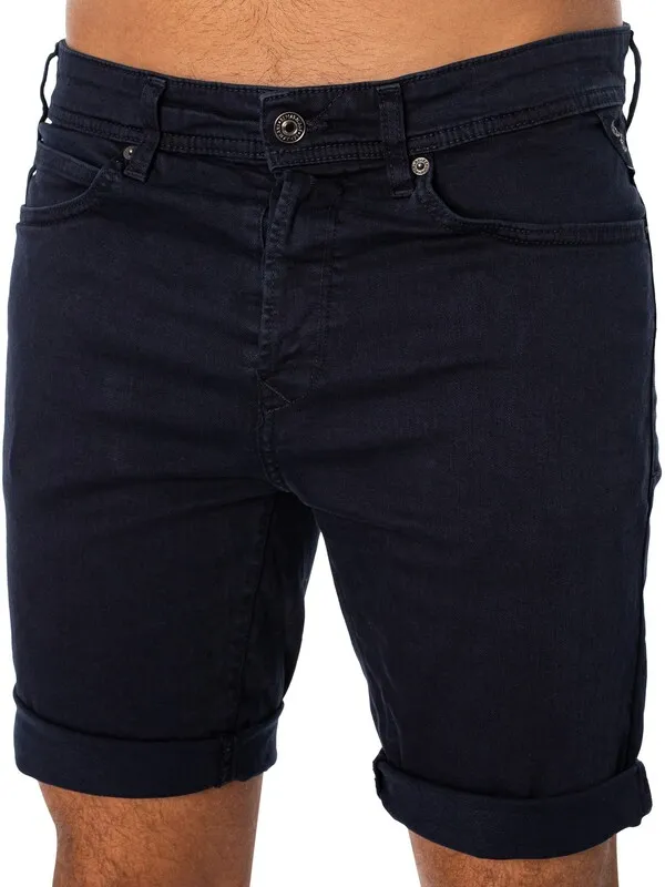 Replay Tapered Denim Shorts - Dark Blue