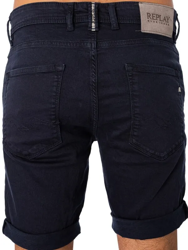 Replay Tapered Denim Shorts - Dark Blue