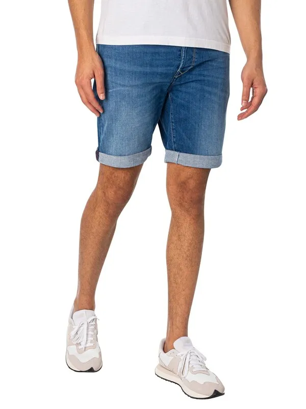 Replay Tapered Denim Shorts - Medium Blue