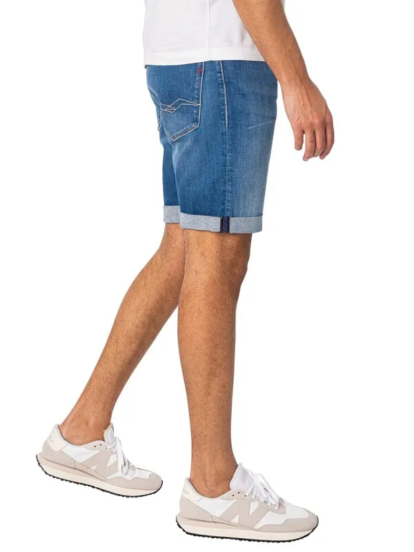 Replay Tapered Denim Shorts - Medium Blue