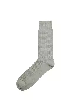 Rototo Cotton Waffle Crew Socks Medium Gray