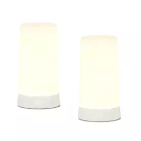 Set of Two White Flameless Pillar Candles