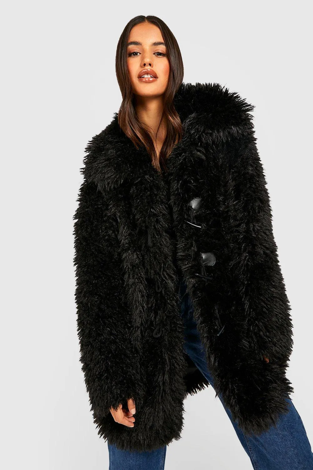 Shaggy Teddy Fur Duffle Coat