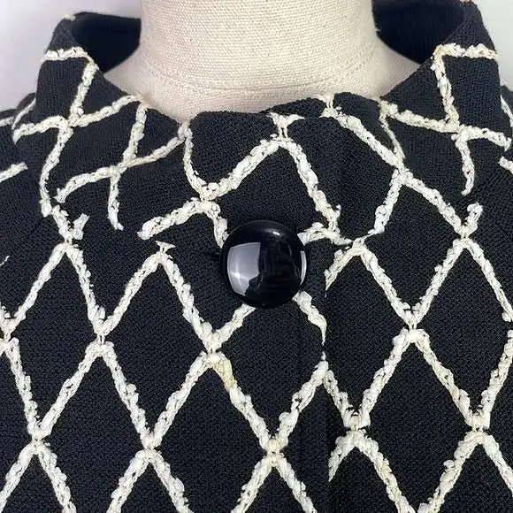 StJohnBlack White Print Button Front Jacket