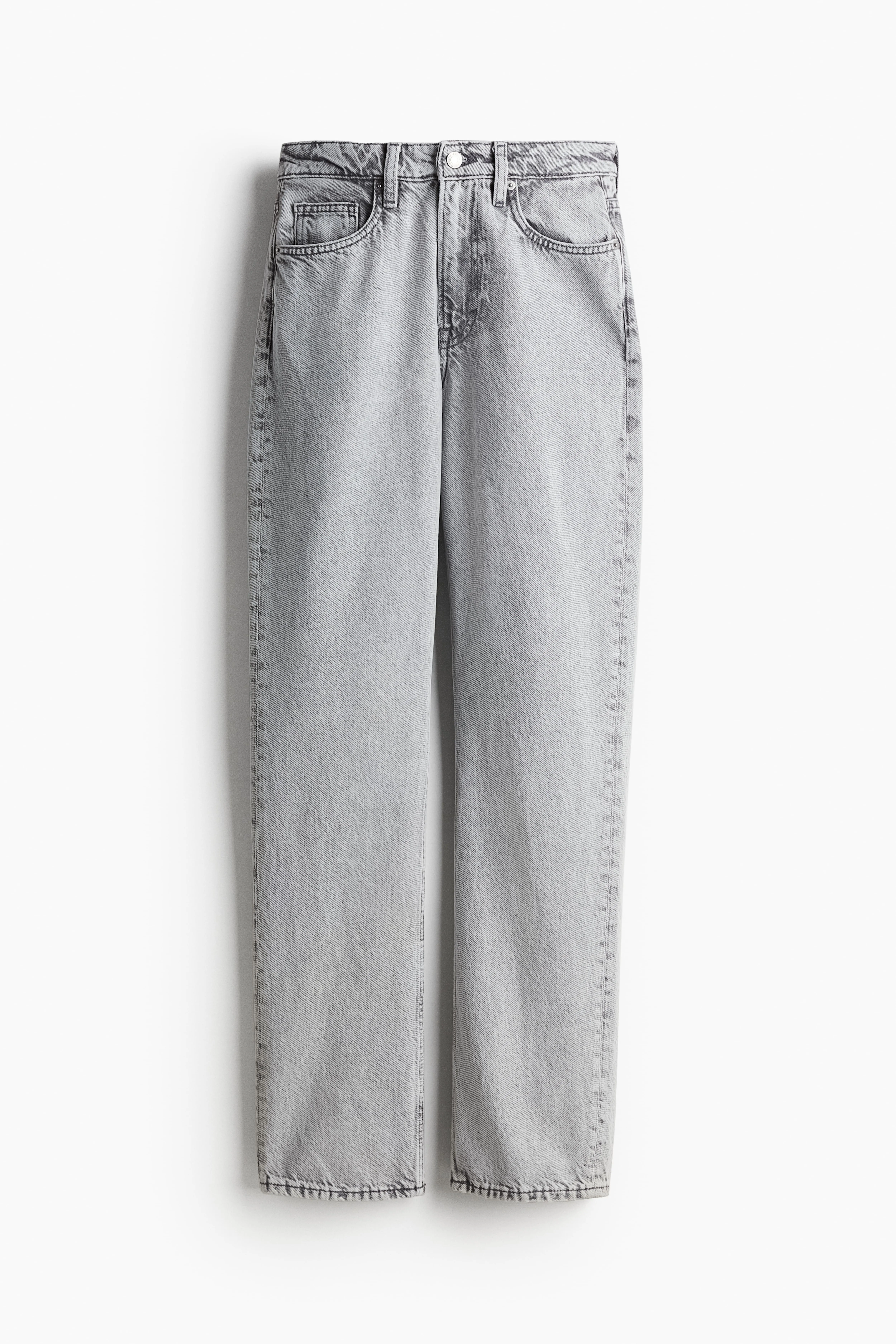 Straight High Jeans - High waist - Extra-long legs - Denim grey - Ladies | H&M GB