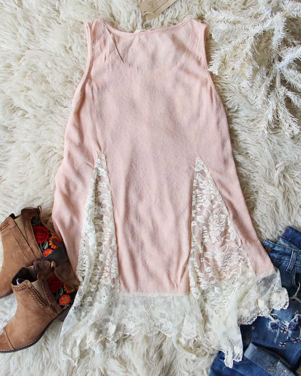 Sugarplum Lace Layering Tank