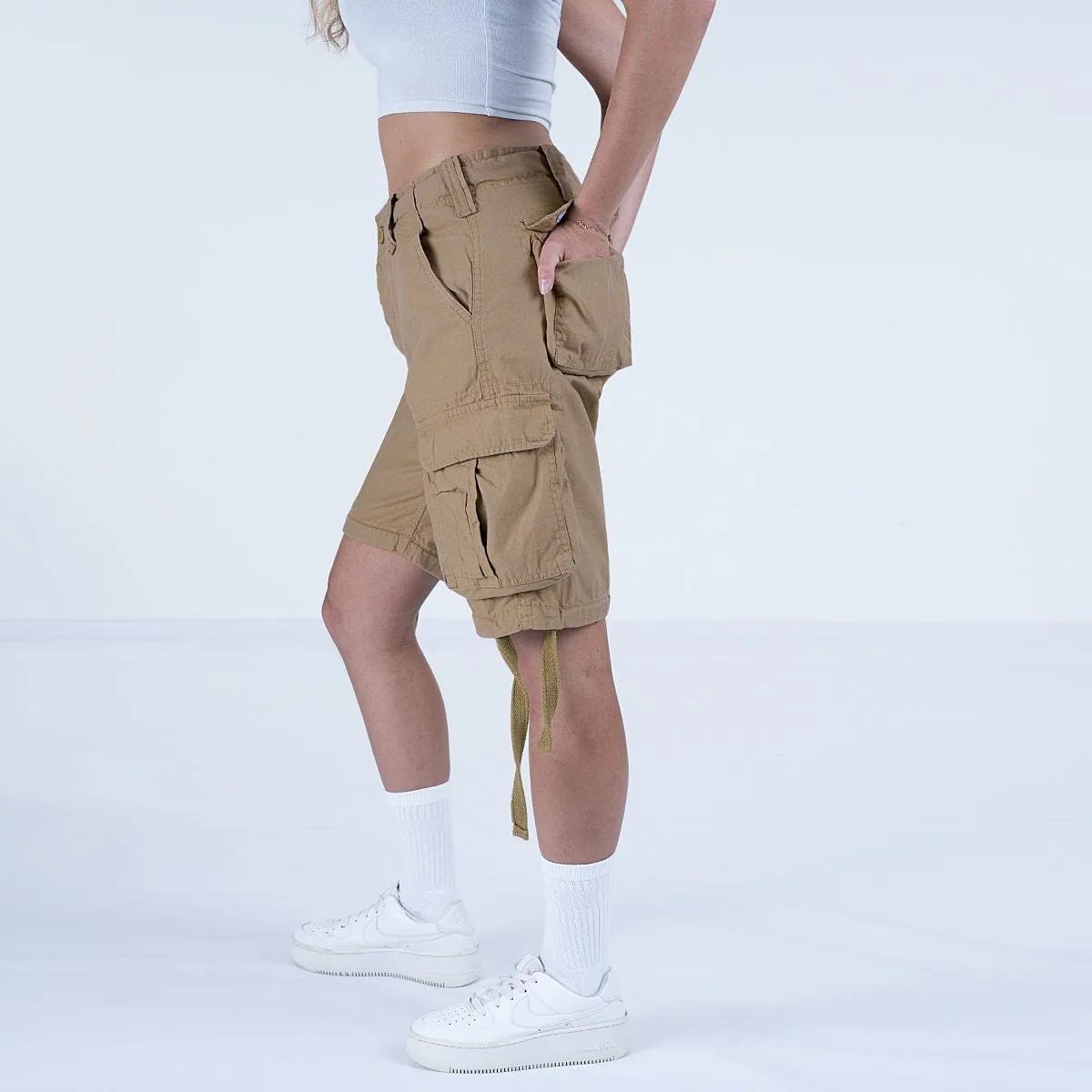 Surplus Ladies Airborne Vintage Shorts Washed Beige