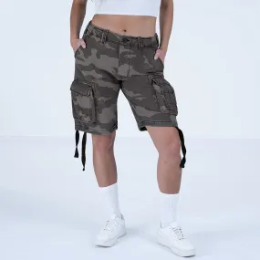 Surplus Ladies Airborne Vintage Shorts Washed Black Camo