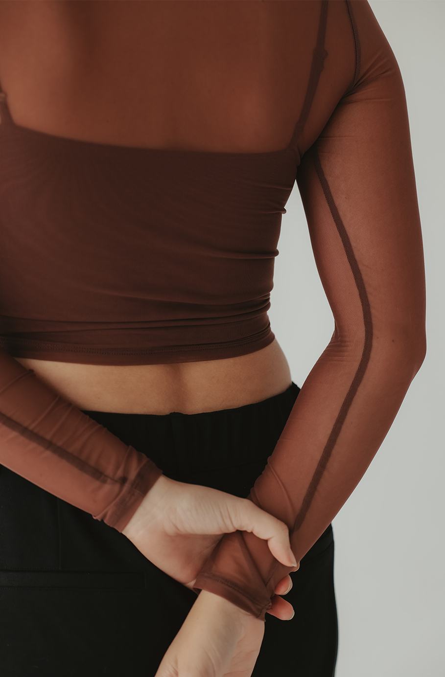 Two Piece Mesh Long Sleeve Brami