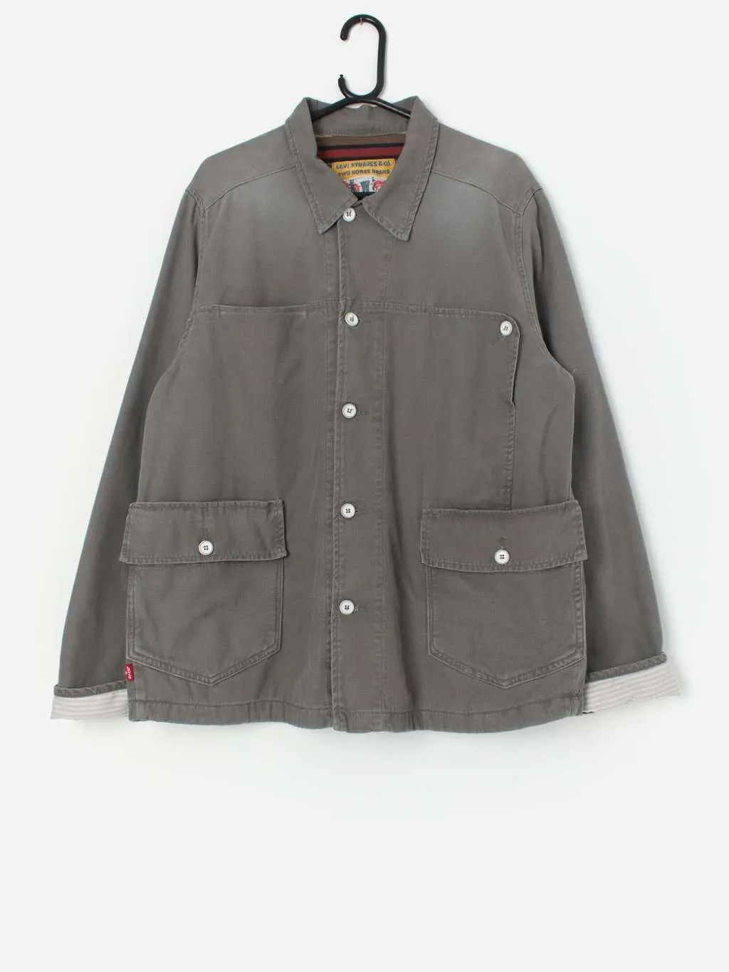 Vintage Levis blanket lined chore jacket in washed grey – Medium / Large