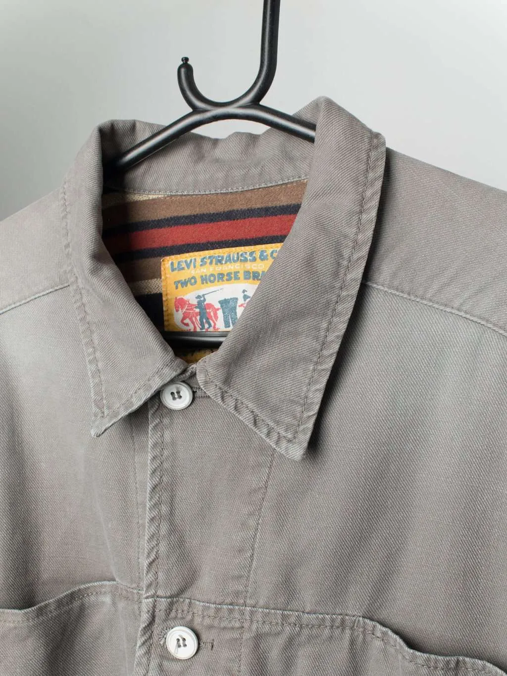 Vintage Levis blanket lined chore jacket in washed grey – Medium / Large